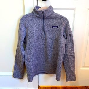 Women’s Medium Purple-Gray Patagonia fleece quarter zip
